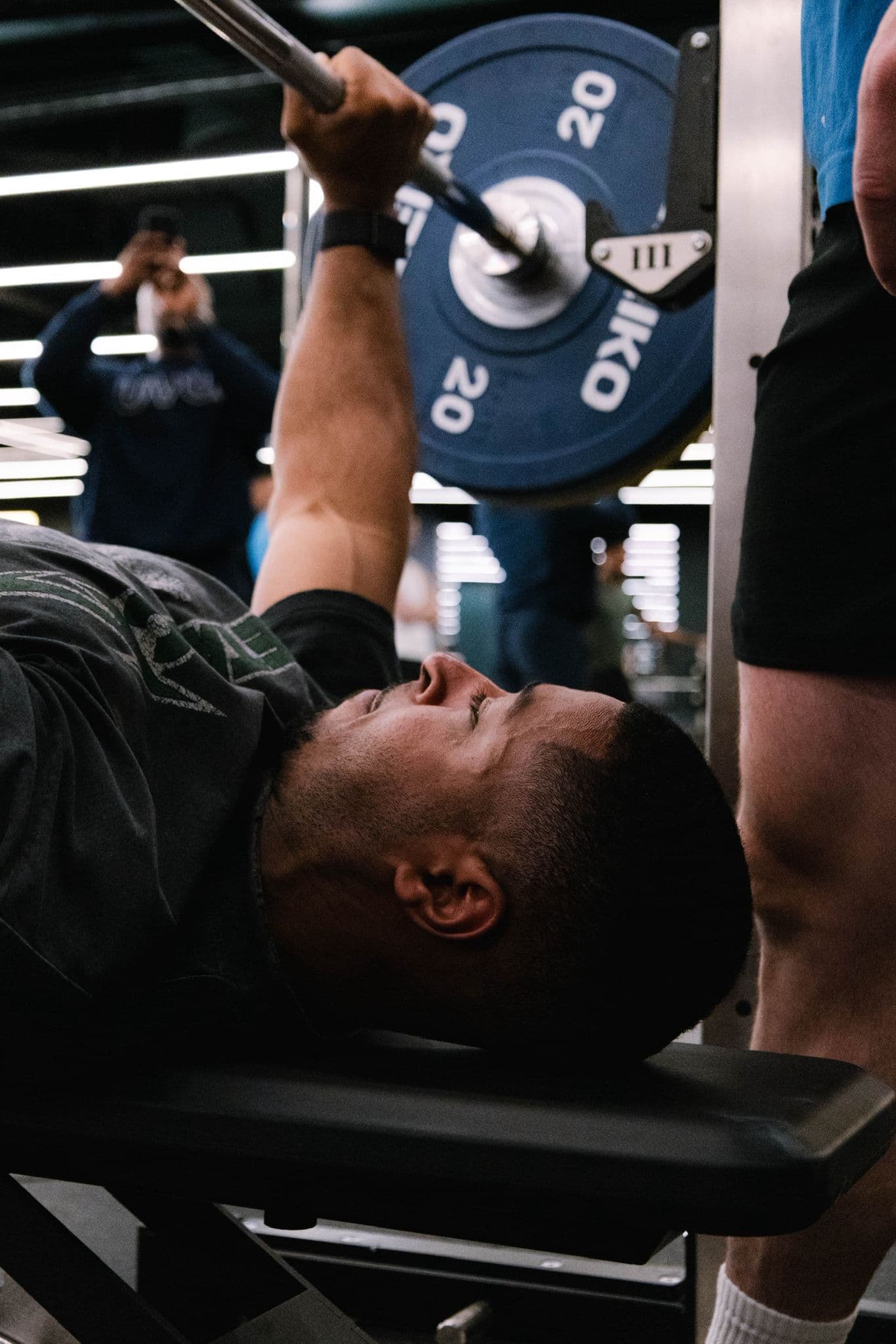 Athlete under load on the bench