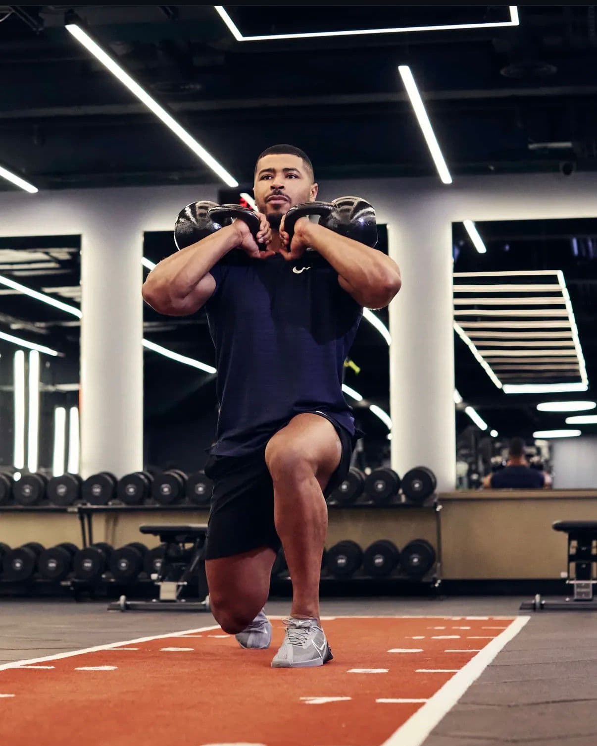 Front squat in a precision-designed training space